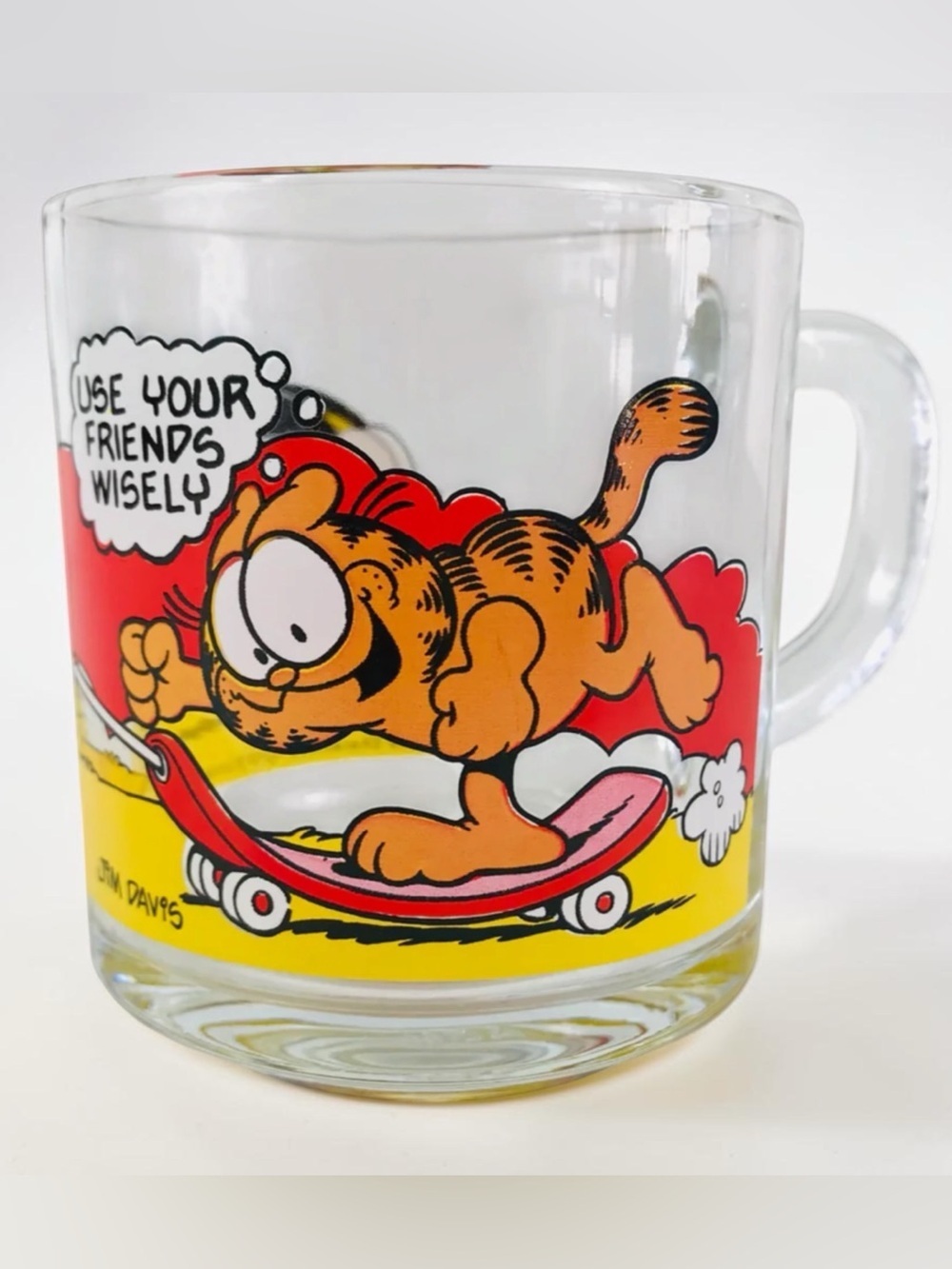 Garfield Vintage Glass Mug 1979 Jim Davis Cartoon McDonald’s Collab Collectible - Picture 16 of 16